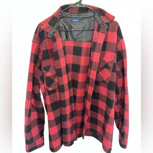 Croft & Borrow Red and Black Flannel Button Up